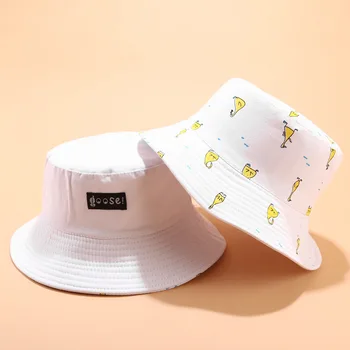 Crtani slatka tiskano kantu šešir moda koreanska verzija par zajednički ribarski šešir proljeće ljeto mali svježi vanjski sunčane kape