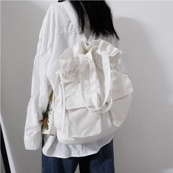 2020 novi ruksak žene čiste školske torbe za mlade djevojka ruksak ulični stil nepravilnog ženske холщовые putne torbe bijela