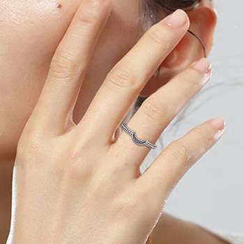 925 sterling srebro nakit Prstenje za žene polumjesec perle prsten 2020 zima zaručnički prsten je poklon za prijatelje u rasutom stanju