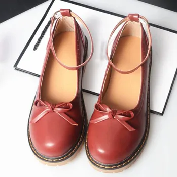 EAGSITY Women Mary Jane cipele ankle strap plitka round toe Flats loafer slip on ladies dress shoes cosplay Cartoon brown