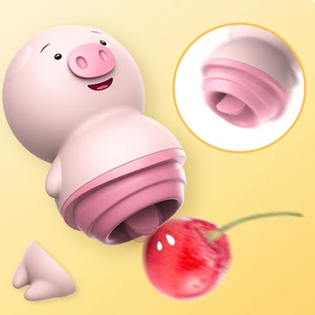 Slatka ružičasta jezik svinje vibrator lizati vibrator seks-igračke za žene 10 Način klitoris masaža bradavica pička loptice odrasle erotske igračke