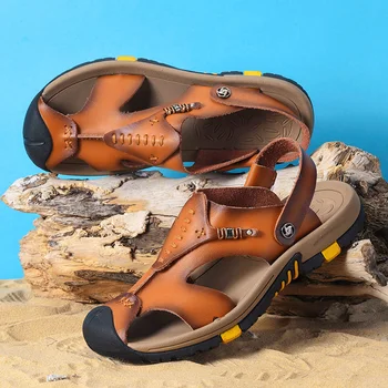 UEXIA ljetne sandale muške kožne klasične rimske sandale 2019 papuče vanjski tenisica plaža japanke muška voda треккинговые sandale
