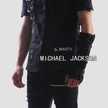 Ručni rad punk rock koncert MJ Michael Jackson Classic Collection pamučna Bijela stražnji нарукавная povez локтевая rukavica