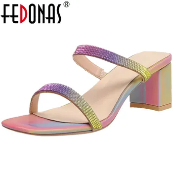 FEDONAS slatki moda vještački obojene štikle i sandale 2020 ljeto nove visoke štikle pumpe Vjenčanje college osnovna obuća žena