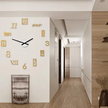 3D europski stil DIY Veliki zidni sat modernog dizajna umjetnička oznaka samoljepljive slr-zidne naljepnice satovi dnevni boravak