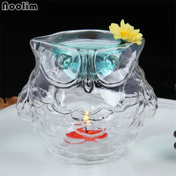 NOOLIM Creative Glass Owl Styling Aroma Burner svijeća aroma pećnica romantična maslačna plamenik pokloni i obrt domaći svadbeni bar dekor