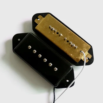 N&B 1SET Black color single coil Alnico 2 bar P90 dog ear gitaru звукосниматели boje bjelokosti