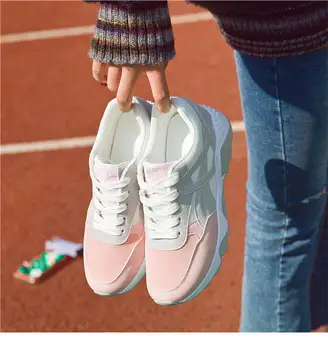 Žene tenisice prozračni vanjski cipele za hodanje žene mreže Casual cipele i pink čipka-up Ženske cipele 2020 hot slae Ženske tenisice