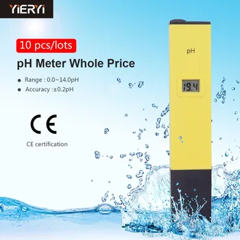 10шт novi vrući prodaju kvalitetne Džep ručka vode PH metar Digitalni tester 0.0-14.0 pH za akvarij bazen vode laboratoriju stići