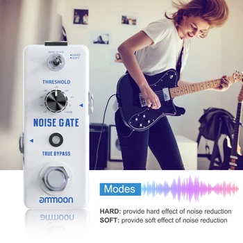 Ammoon NOISE GATE Noise Reduction Guitar Effect Pedal 2 načina(Hard/Soft) full metal jacket ljuska True Bypass za bas električnu gitaru