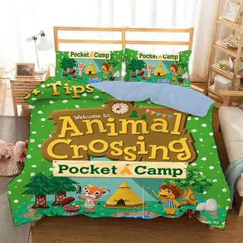 Igra Animal Crossing 3D tiskano komplet posteljinu komplet posteljinu deka crtani divovski deka posteljina komplet posteljinu (bez ručnici)