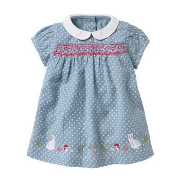 Little Maven 2021 New Summer Baby Girls Clothes Brand Dress Toddler Cotton Dot Bunny Flower Print haljine za djecu od 2-7 godina