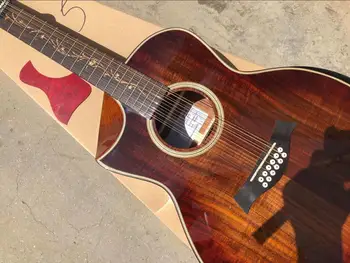 Besplatna dostava ljevak Koa gitara ljevak 12 струнная gitara naslon za ruku iskošeni cutway 12 струнная akustična električna gitara
