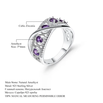 GEM s BALLET 0.86 Ct prirodni Ametist je dragi kamen prst prsten 925 sterling srebra zaručnički prsten Prsten za žene kamen rođenja nakit