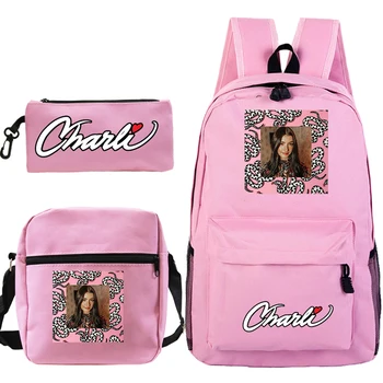 2020 Charli Damelio ruksak 3 kom./compl. školske torbe za djevojaka kutija za olovke Crossbody torba djeca mala torba Bookbag