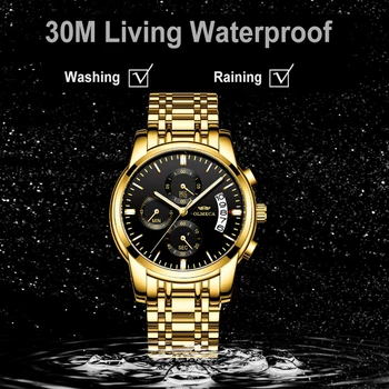 OLMECA Men Watch Chronograph Sport Muške Watches Top Brand Luxury Waterproof Full Steel Kvarc Gold Clock Men Relogio Masculino