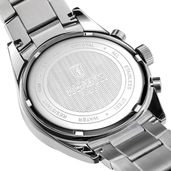 HOLUNS muška moda puni sat od nehrđajućeg čelika višenamjenski sportski kronograf ručni kvarcni sat je vodootporan