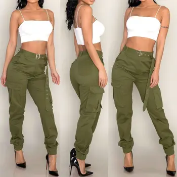 Hirigin jesen žene vojska hlače-teretni svakodnevni visokim Strukom fancy hlače vojna vojska borbe jeans hlače cool