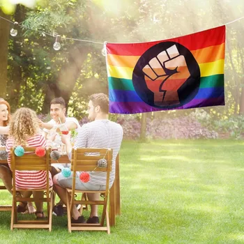Gay lesbian LGBT šake Duga pravo poliester ponos zastave svijeta anti-blijedi banner za vanjsku unutarnji dekor 150X90CM