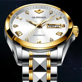OUPINKE brand luksuznih muški satovi su poslovni klasični automatski mehanički sat Muška vodootporan sportski ručni sat od nehrđajućeg čelika