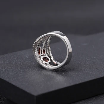 GEM'S BALLET 925 sterling srebra criss-cross dragulj prsten 1.87 Ct prirodni granat crvena prst prsten za žene vjenčanje fin nakit