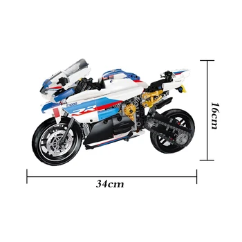 900PCS Motorcycle Blocks Diy Kids Moc Igračke Sets Model Building Kits Sports Technical 2020 New For For Children Igračke