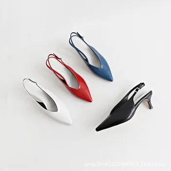 Tanak je prosječna peta šiljat v oblika usta klasicni visoku petu jedan cipele ženske 2020 Ženska obuća za ljeto novo povoljno divlje riječ s