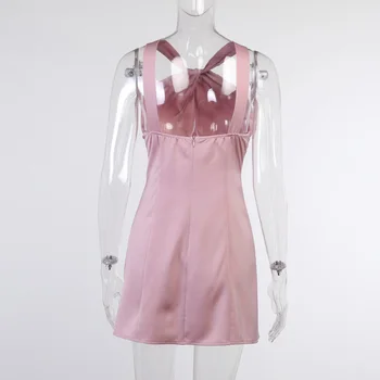 LVINMW Backless Slim Elegant Fashion Sleeveless Mini Lace Dress Up bez naramenica Seksi Solid Designed haljine za žene ljeto proljeće