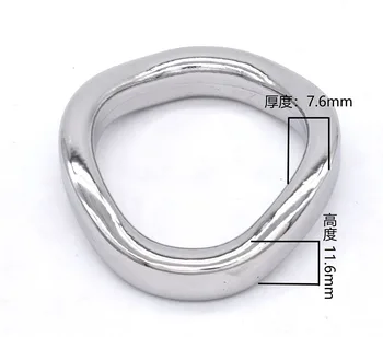 Muški mošnja od nehrđajućeg čelika zakrivljeni penis prsten unutarnja dvorac prsten veličine 40 45 50 mm seks-igračke za muškarce