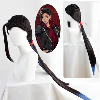 Twisted zemlja čuda Jameel poskok perika cosplay odijelo 110 cm crna plava duge ravne Бриад sintetičkih perika Pelucas